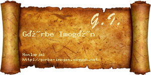 Görbe Imogén névjegykártya